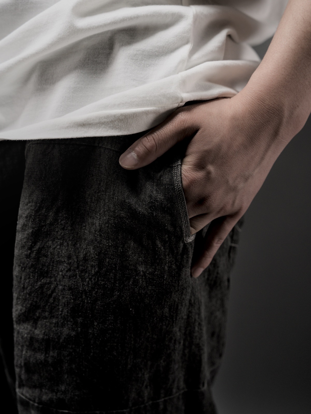 Drawstring Numbering pants / Ink Dyed
