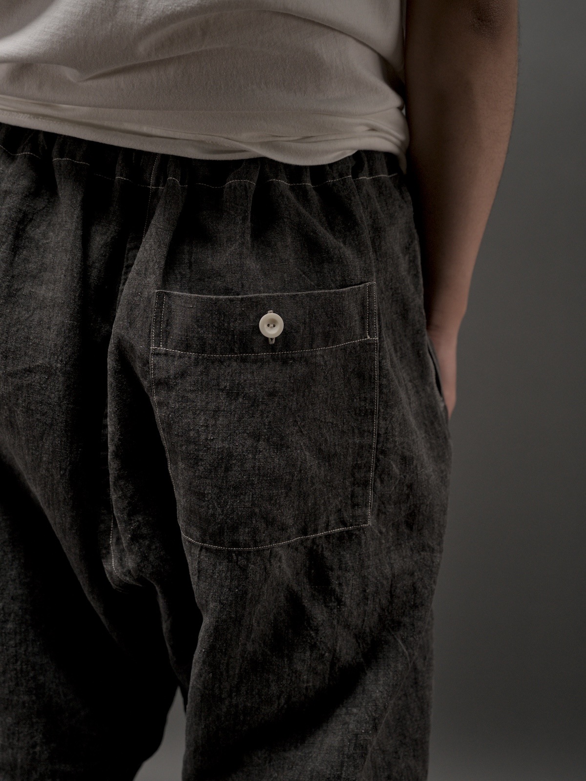 Drawstring Numbering pants / Ink Dyed
