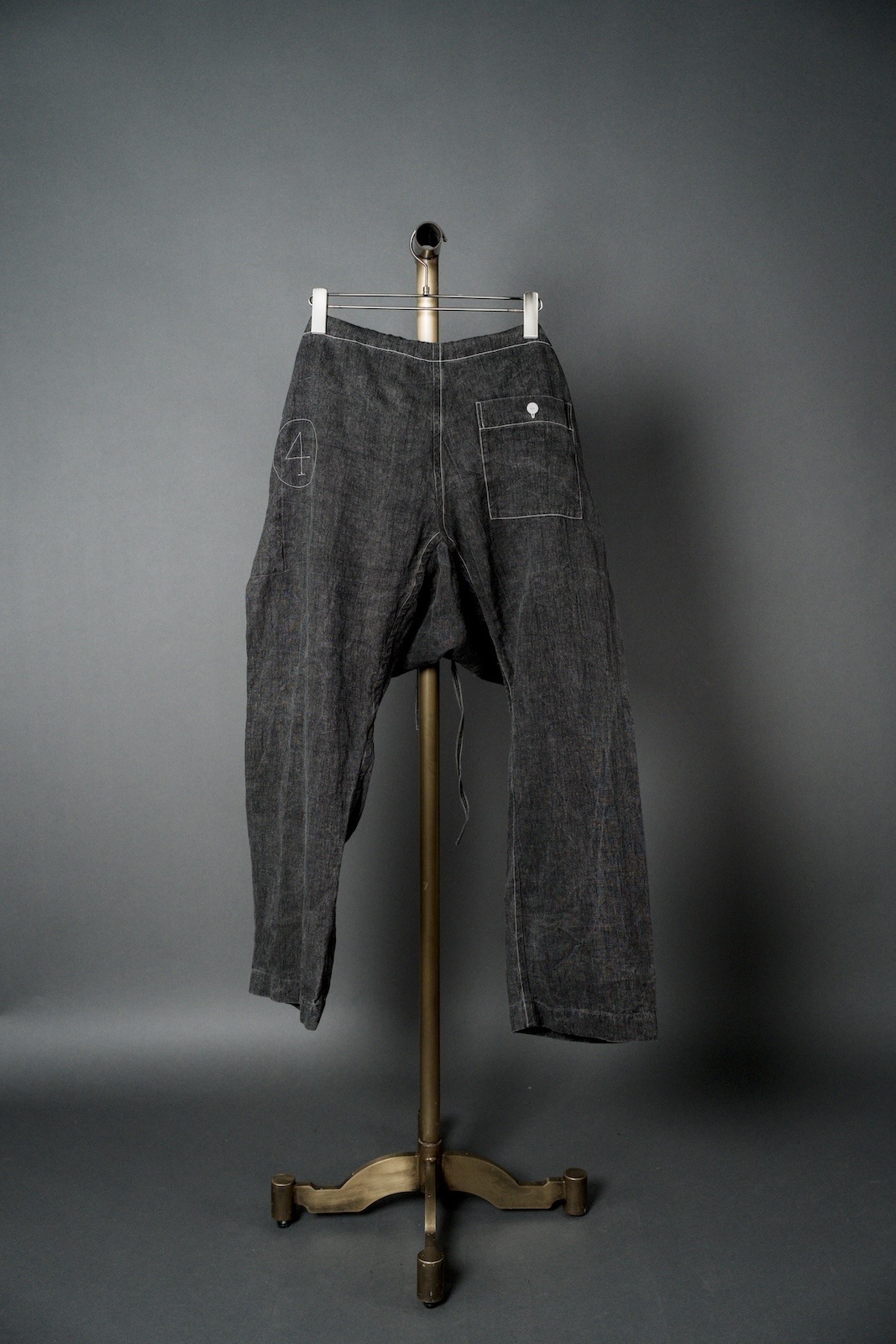 Drawstring Numbering pants / Ink Dyed