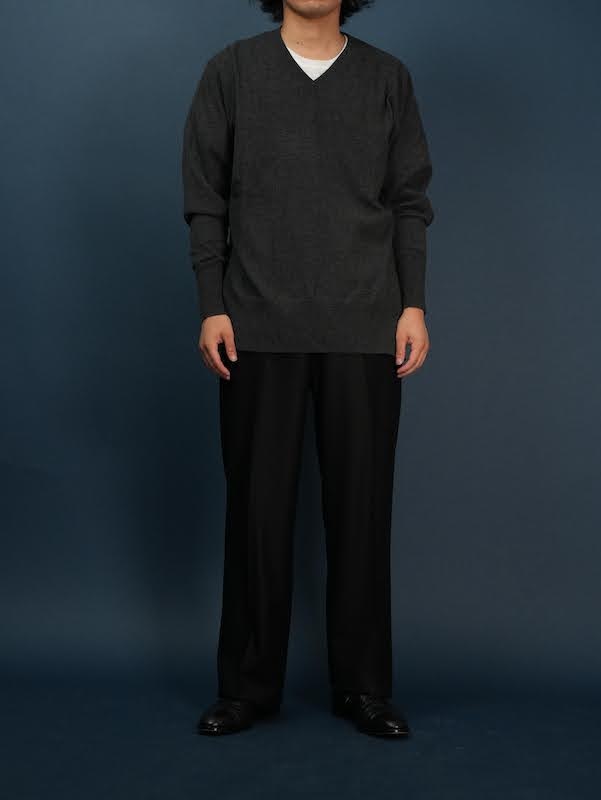 【Hollywood】Two-pleats flannel trousers