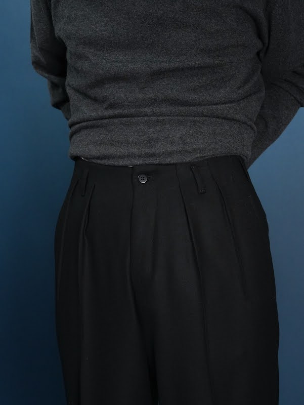 【Hollywood】Two-pleats flannel trousers