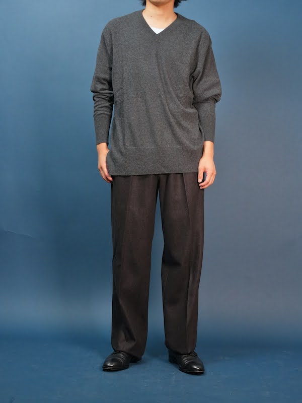 【Hollywood】Two-pleats Melton trousers