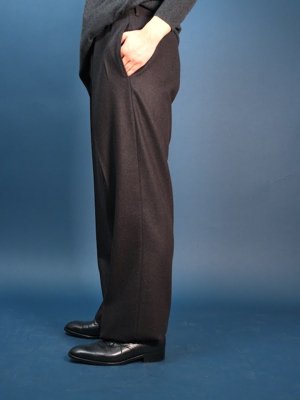 【Hollywood】Two-pleats Melton trousers