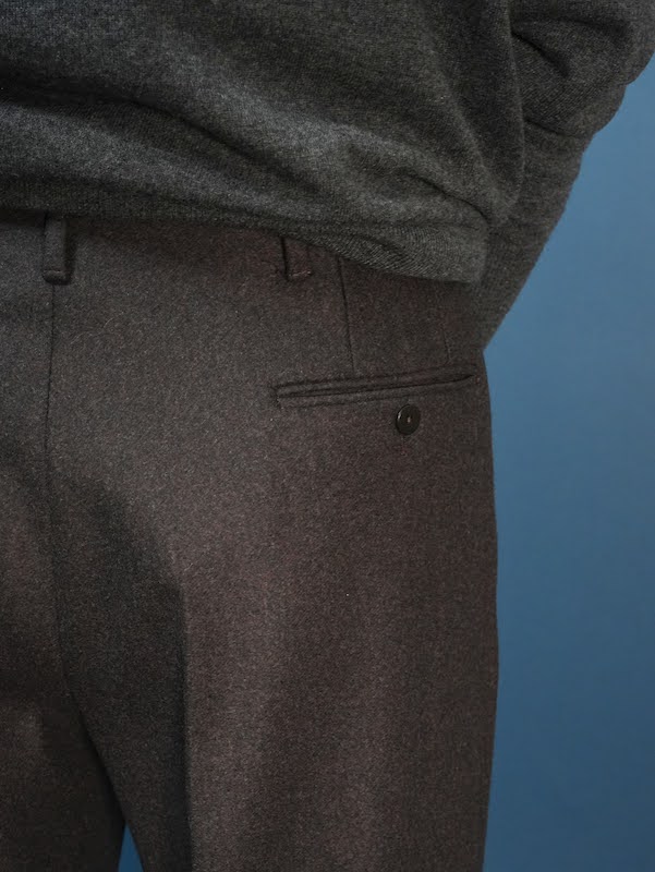 【Hollywood】Two-pleats Melton trousers