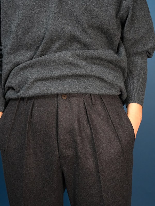 【Hollywood】Two-pleats Melton trousers