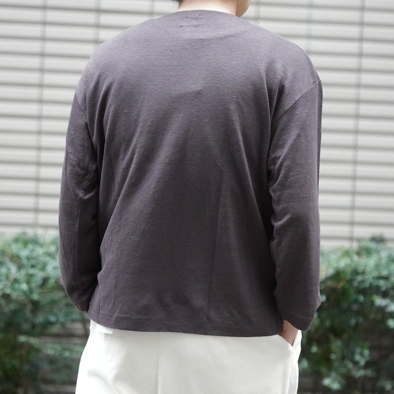BATONER NORMANDY LINEN BASQUE SHIRT グレー BATONERバトナーメンズ】NORMANDY LINEN BASQUE SHIRT GRAY
