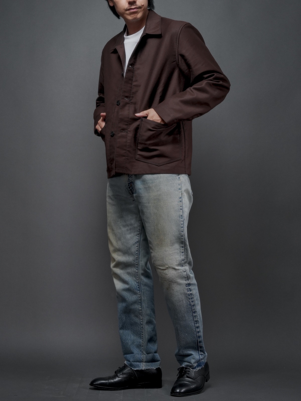 FRENCH WORKER JACKET／BROWN MOLESKIN
