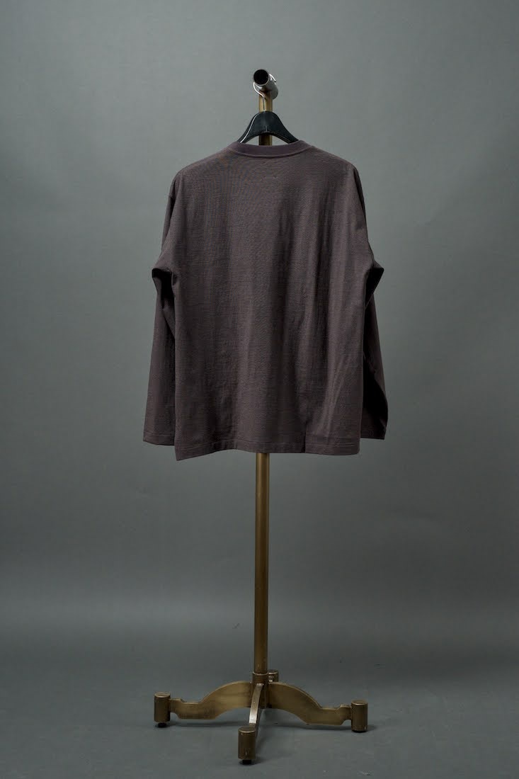 HIGH TWIST COTTON BORDER LONG SLEEVE T-SHIRT