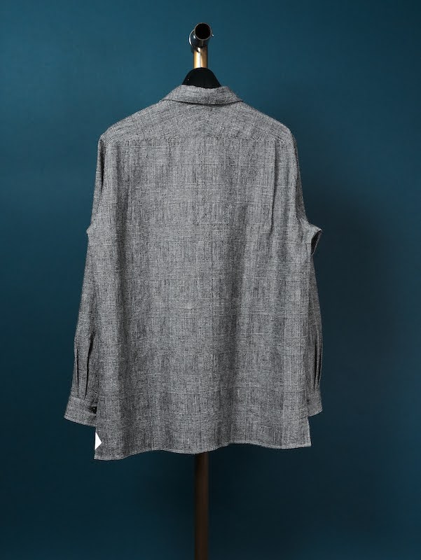 Classic open collar shirt (Glen plaid)