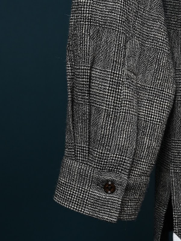 Classic open collar shirt (Glen plaid)