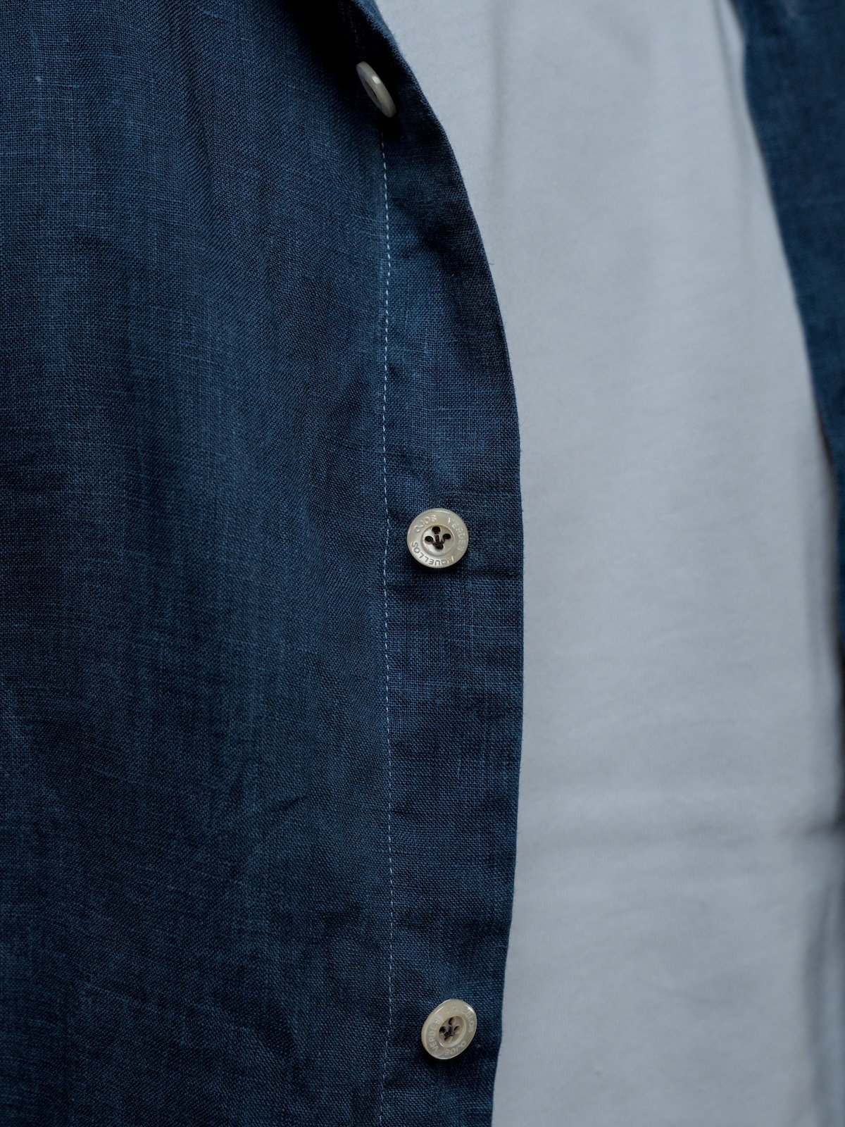 Windsor wide collar shirt indigo dye 