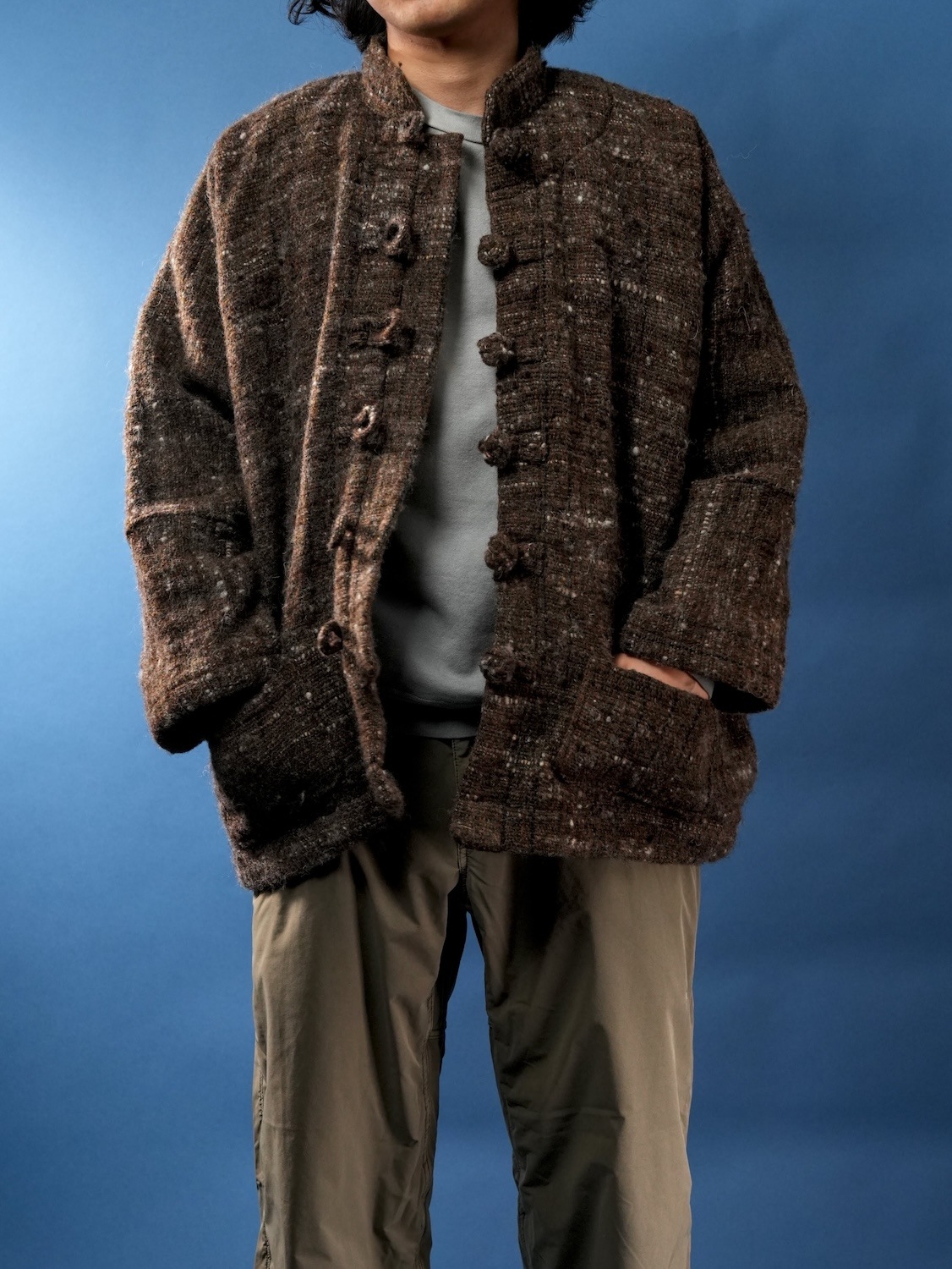 China Blouson for CATHEDRAL(Hand-spun Hand-woven Wool)