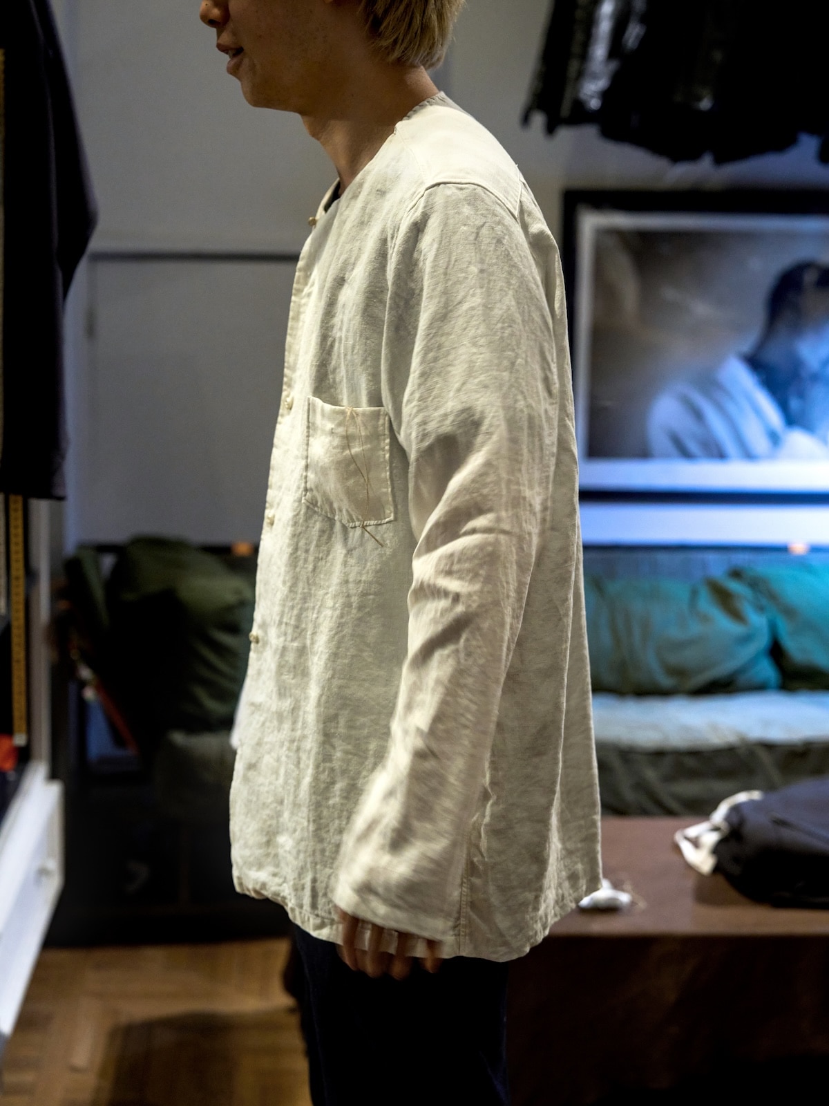 kaval アンティークリネン シャツ No - collar shirt /Antique linen | BRAND,kaval | CATHEDRAL