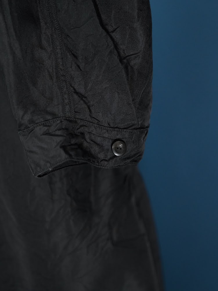 Fish tail long coat with liner(Silk twill)