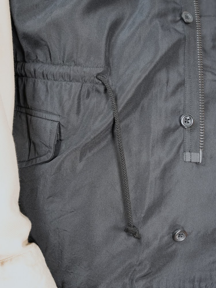 Fish tail long coat with liner(Silk twill)