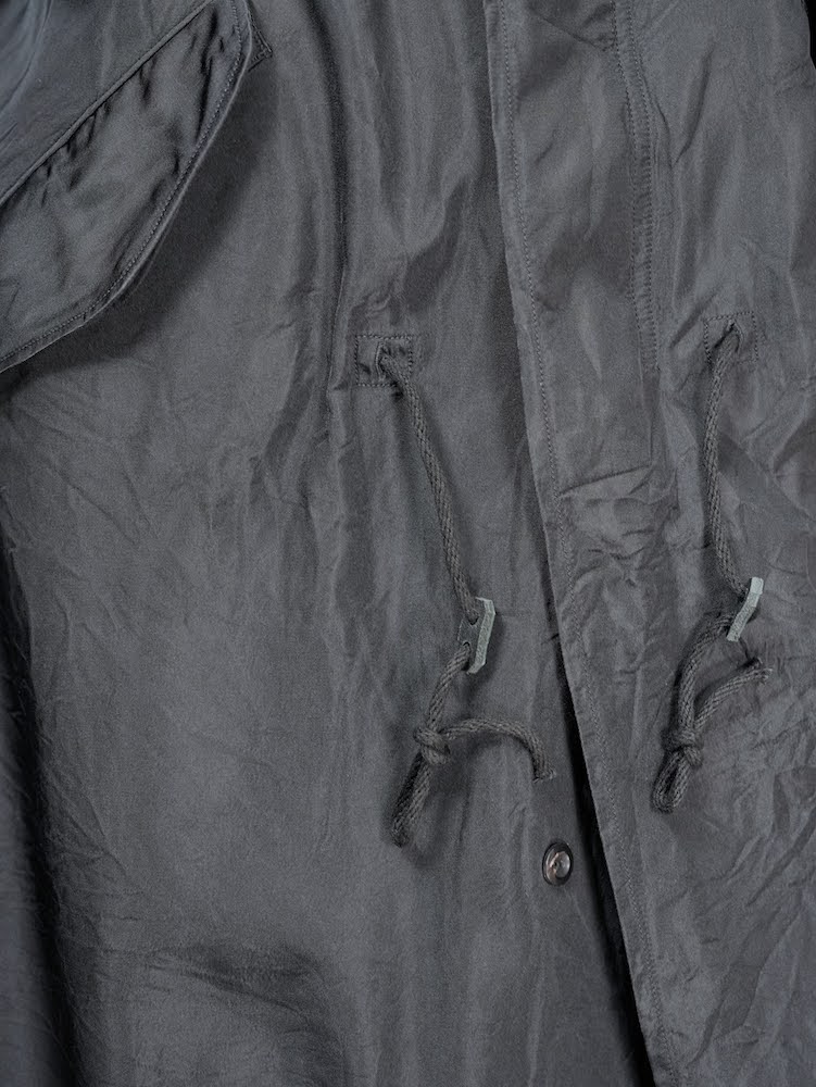 Fish tail long coat with liner(Silk twill)