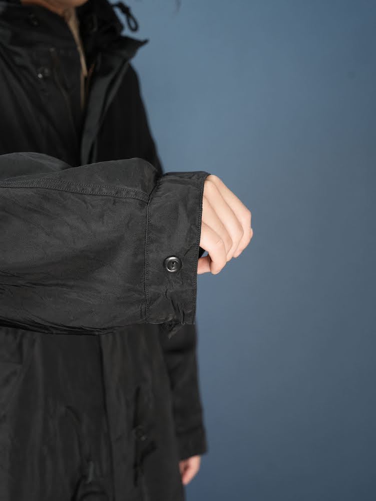 Fish tail long coat with liner(Silk twill)