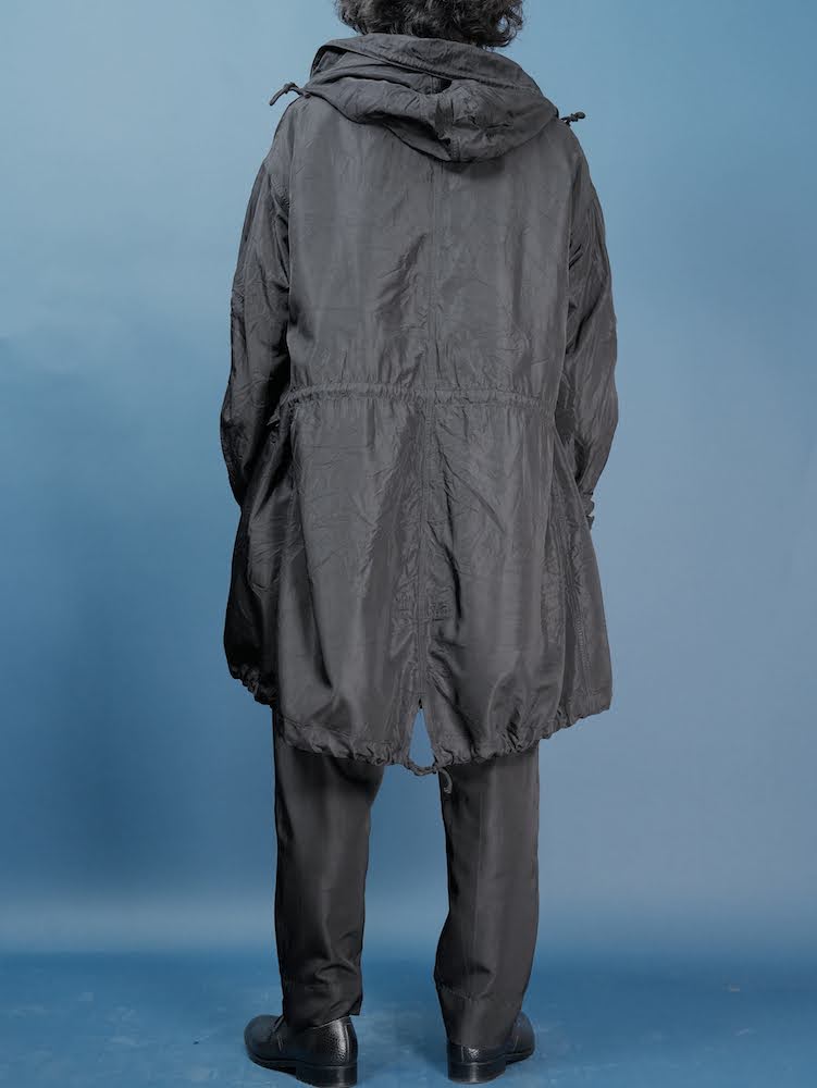 Fish tail long coat with liner(Silk twill)