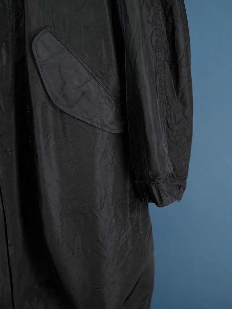 Fish tail long coat with liner(Silk twill)