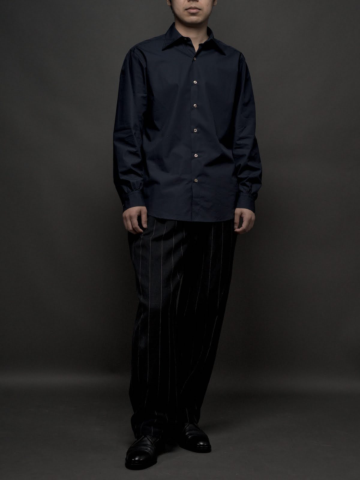 Windsor wide collar shirt (NAVY) for CATHEDRAL