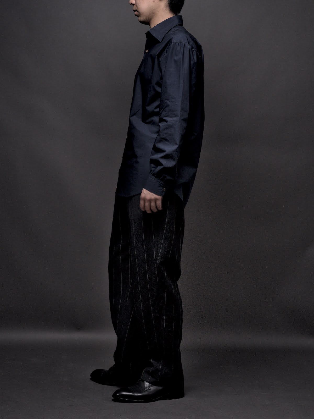 Windsor wide collar shirt (NAVY) for CATHEDRAL