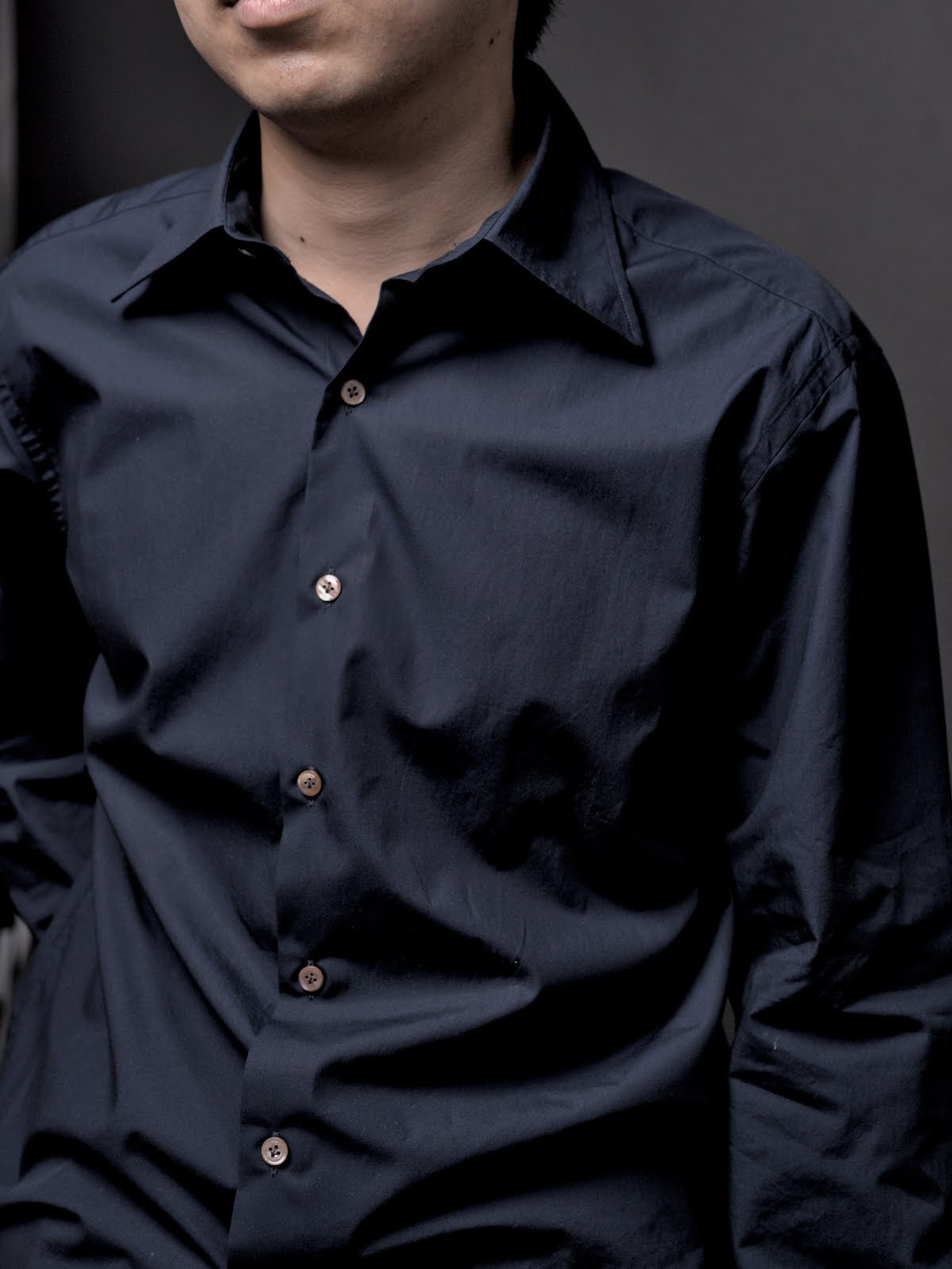Windsor wide collar shirt (NAVY) for CATHEDRAL