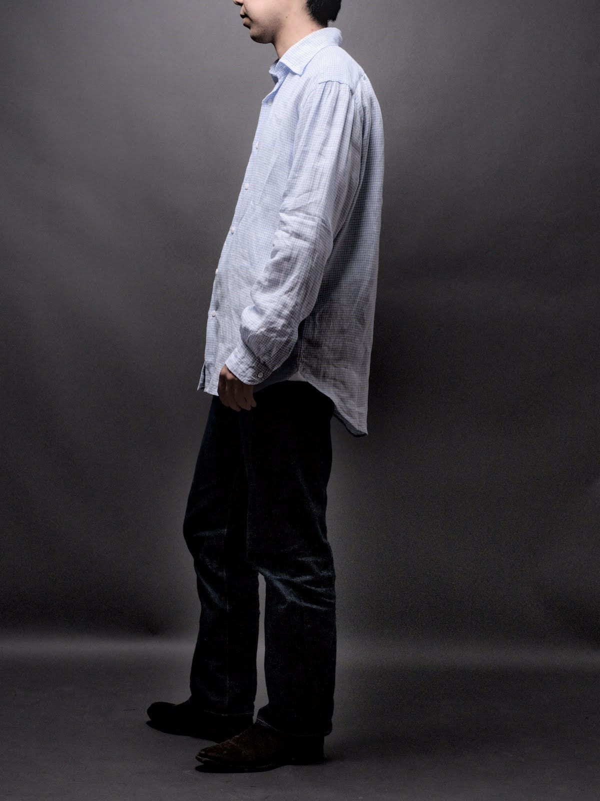 Windsor wide collar shirt (GINGHAM) for CATHEDRAL
