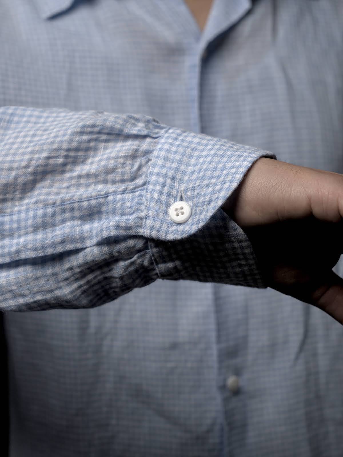 Windsor wide collar shirt (GINGHAM) for CATHEDRAL