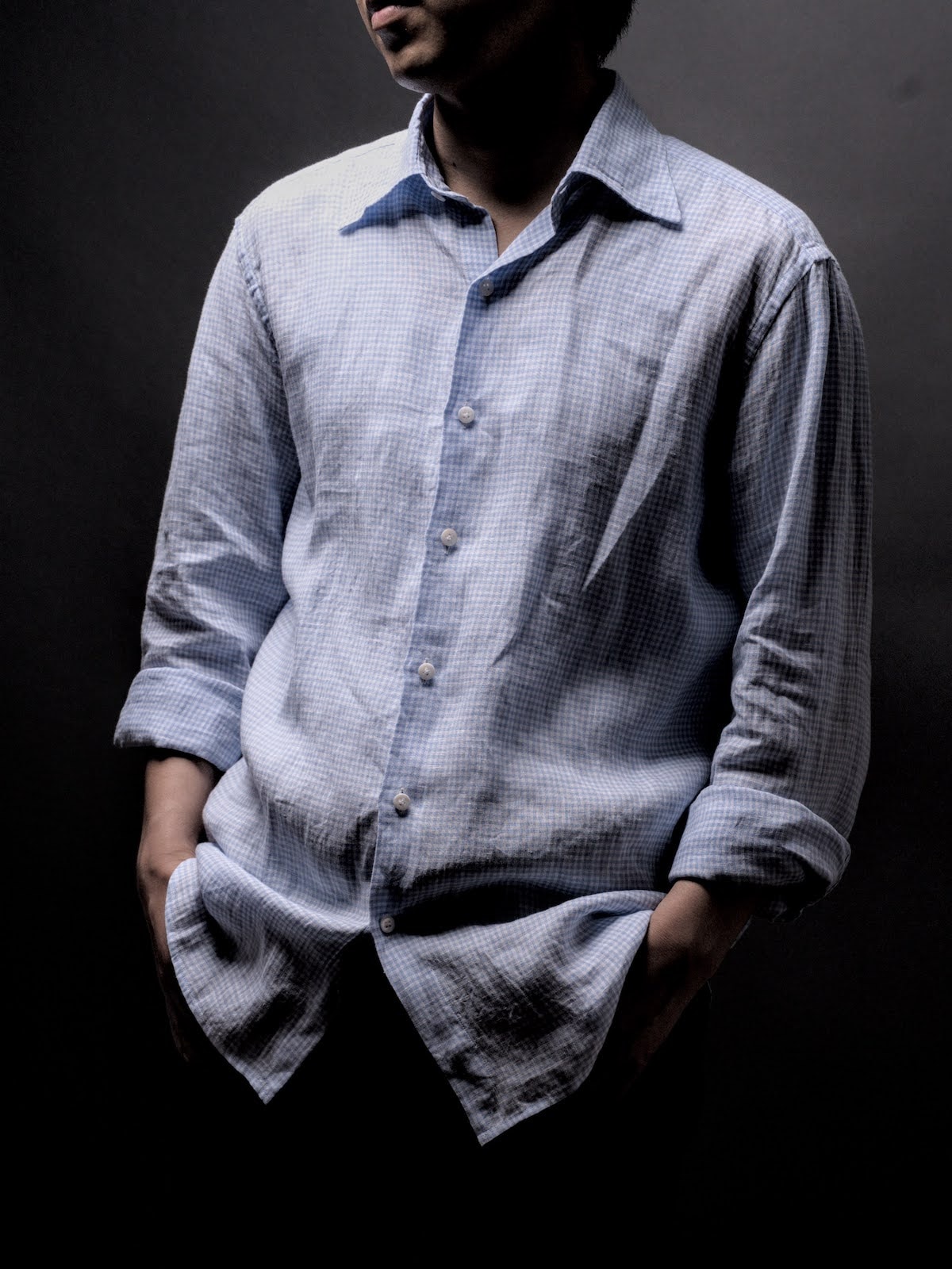 Windsor wide collar shirt (GINGHAM) for CATHEDRAL