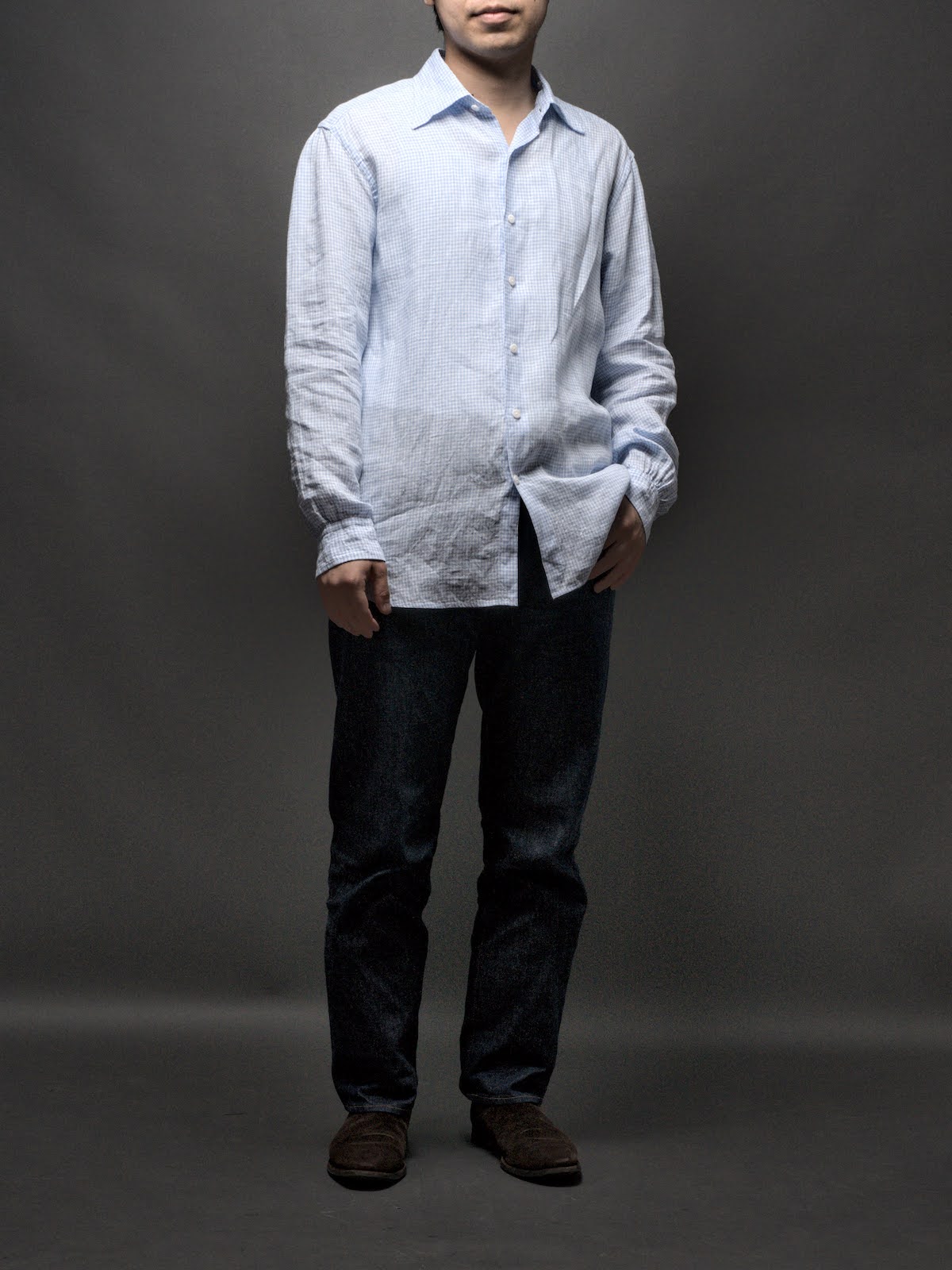 Windsor wide collar shirt (GINGHAM) for CATHEDRAL