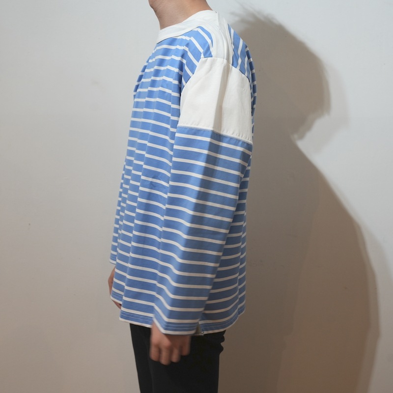 ANSNAM / border basque T-shirt / light blue