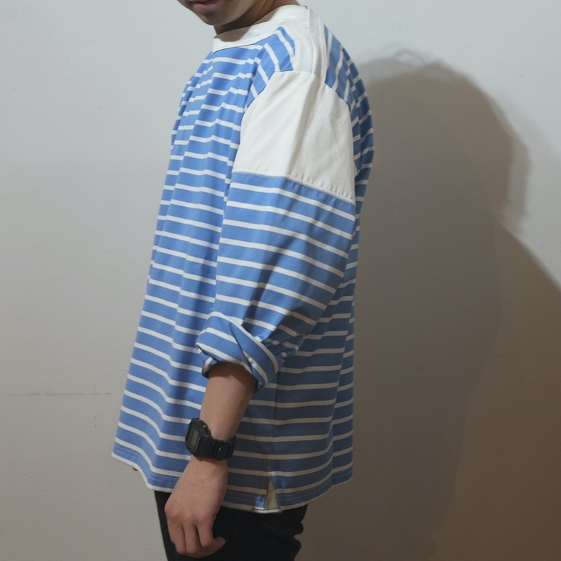 ANSNAM / border basque T-shirt / light blue