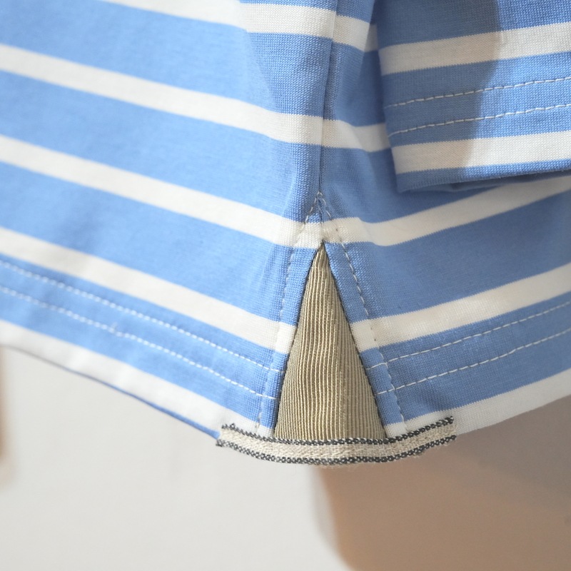 ANSNAM / border basque T-shirt / light blue