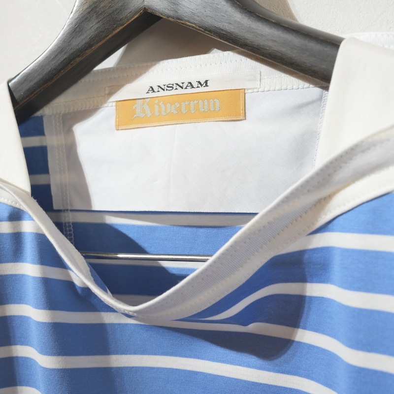 ANSNAM / border basque T-shirt / light blue