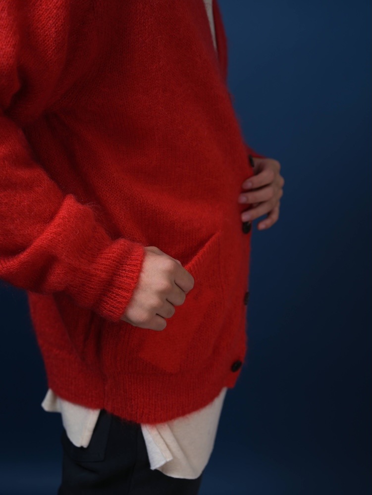 PURE MOHAIR V CARDIGAN