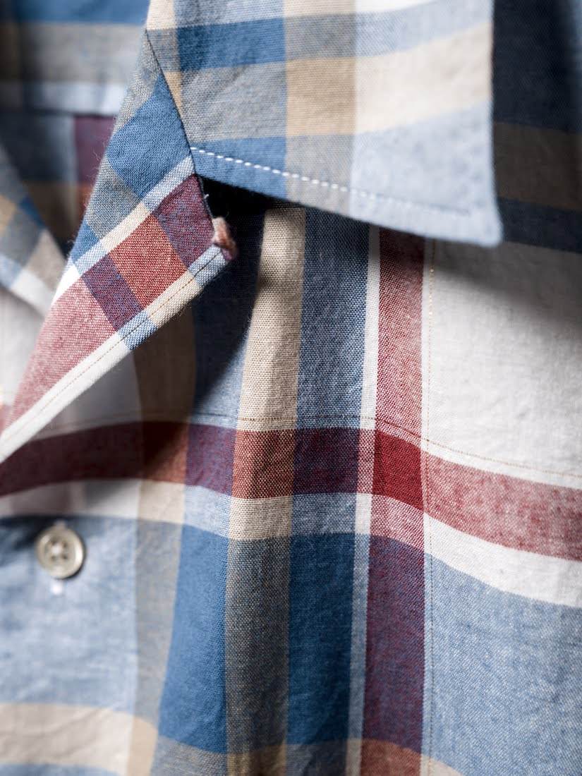 Plaid Open Collar Shirt