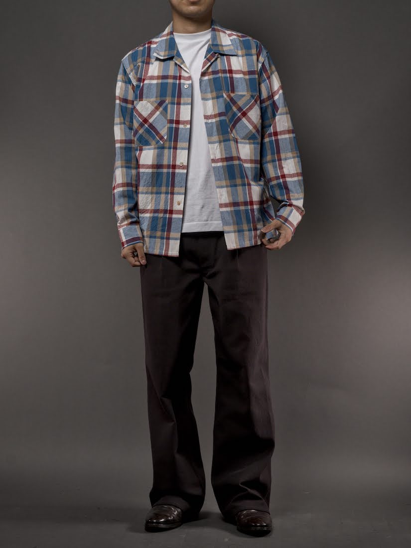 Plaid Open Collar Shirt