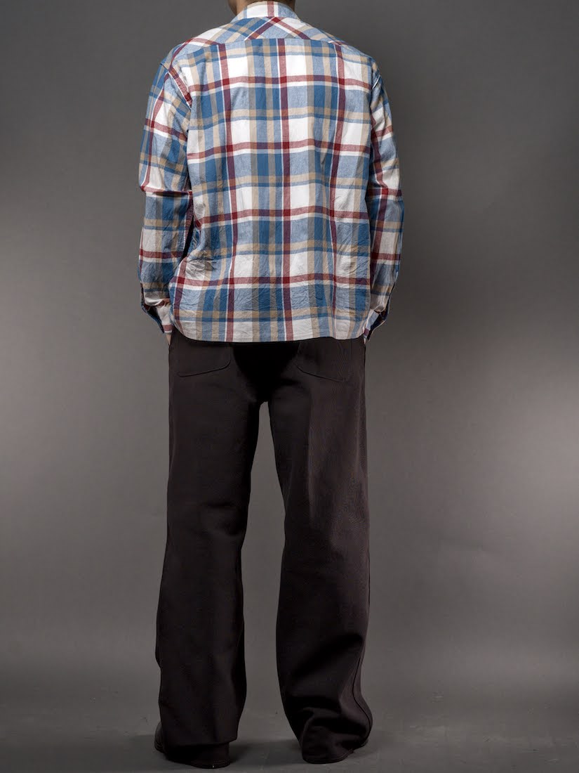 Plaid Open Collar Shirt