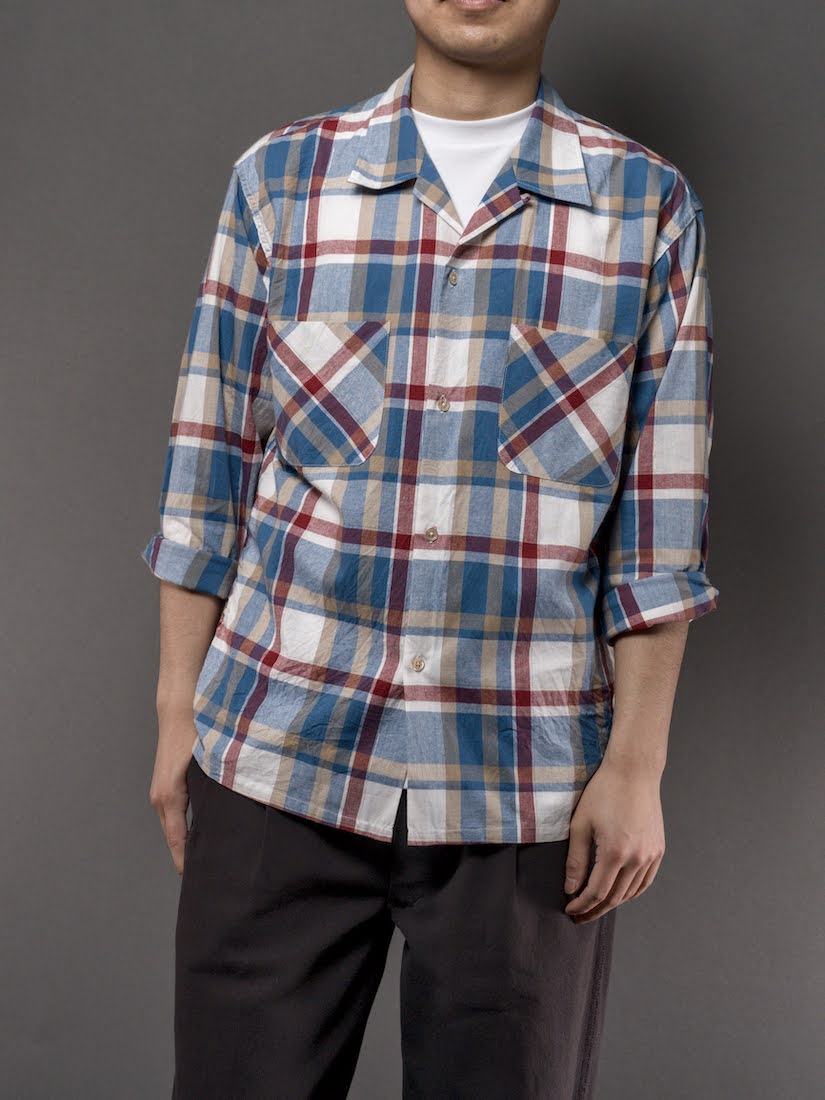 Plaid Open Collar Shirt