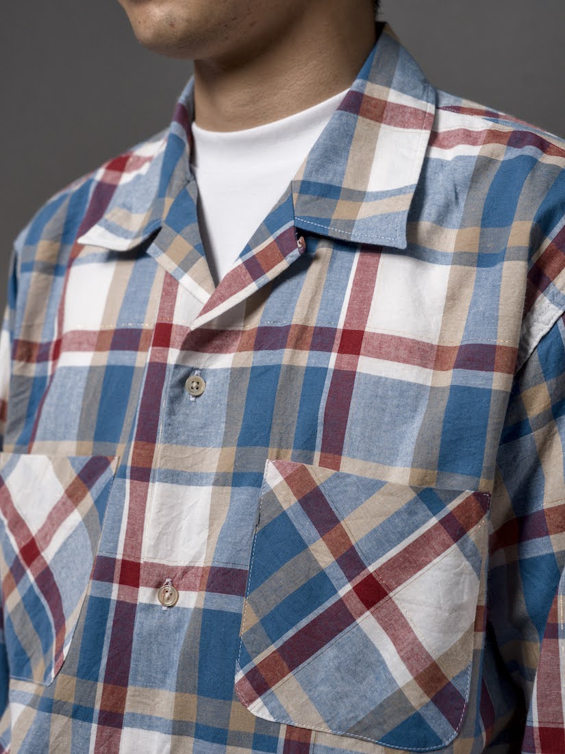 Plaid Open Collar Shirt