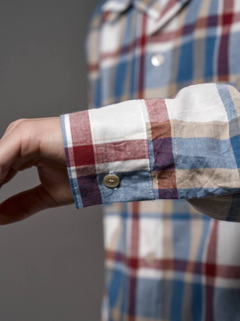 Plaid Open Collar Shirt