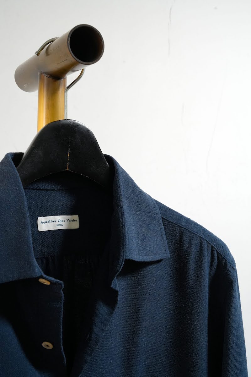 Windsor wide collar shirt (Silk nep kersey)