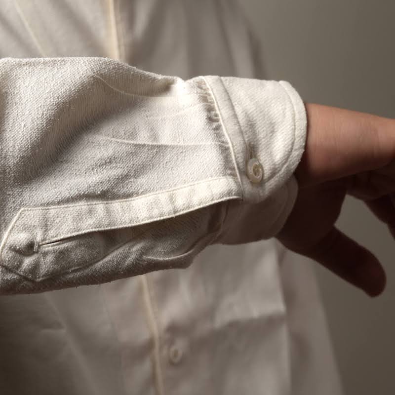 Band collar bosam shirt (Silk nep kersey)