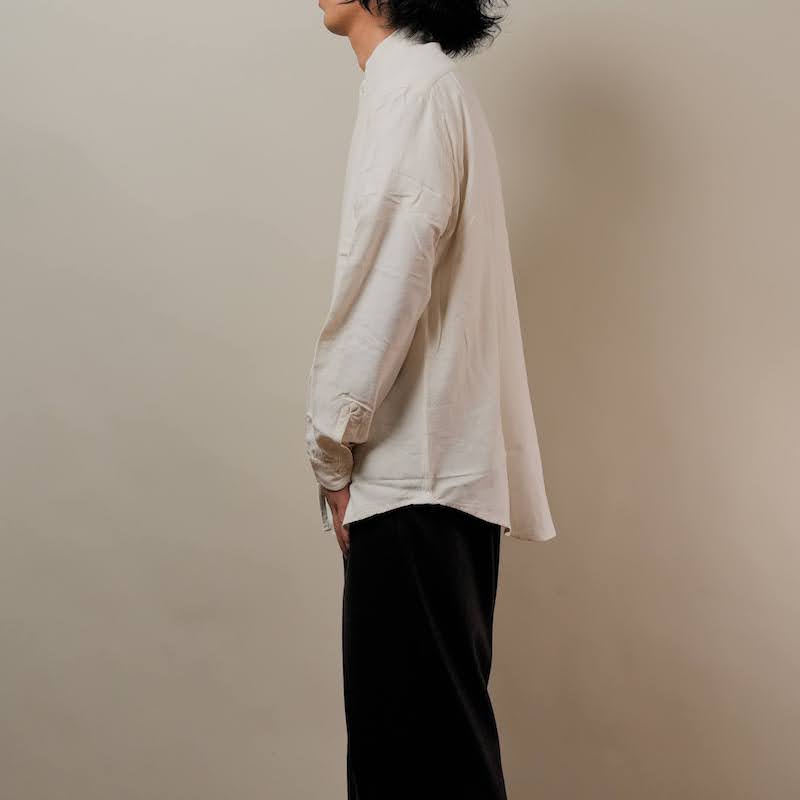 Band collar bosam shirt (Silk nep kersey)