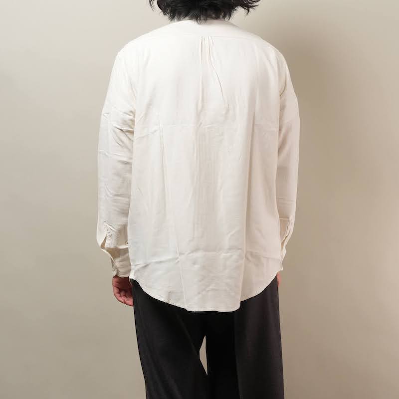 Band collar bosam shirt (Silk nep kersey)