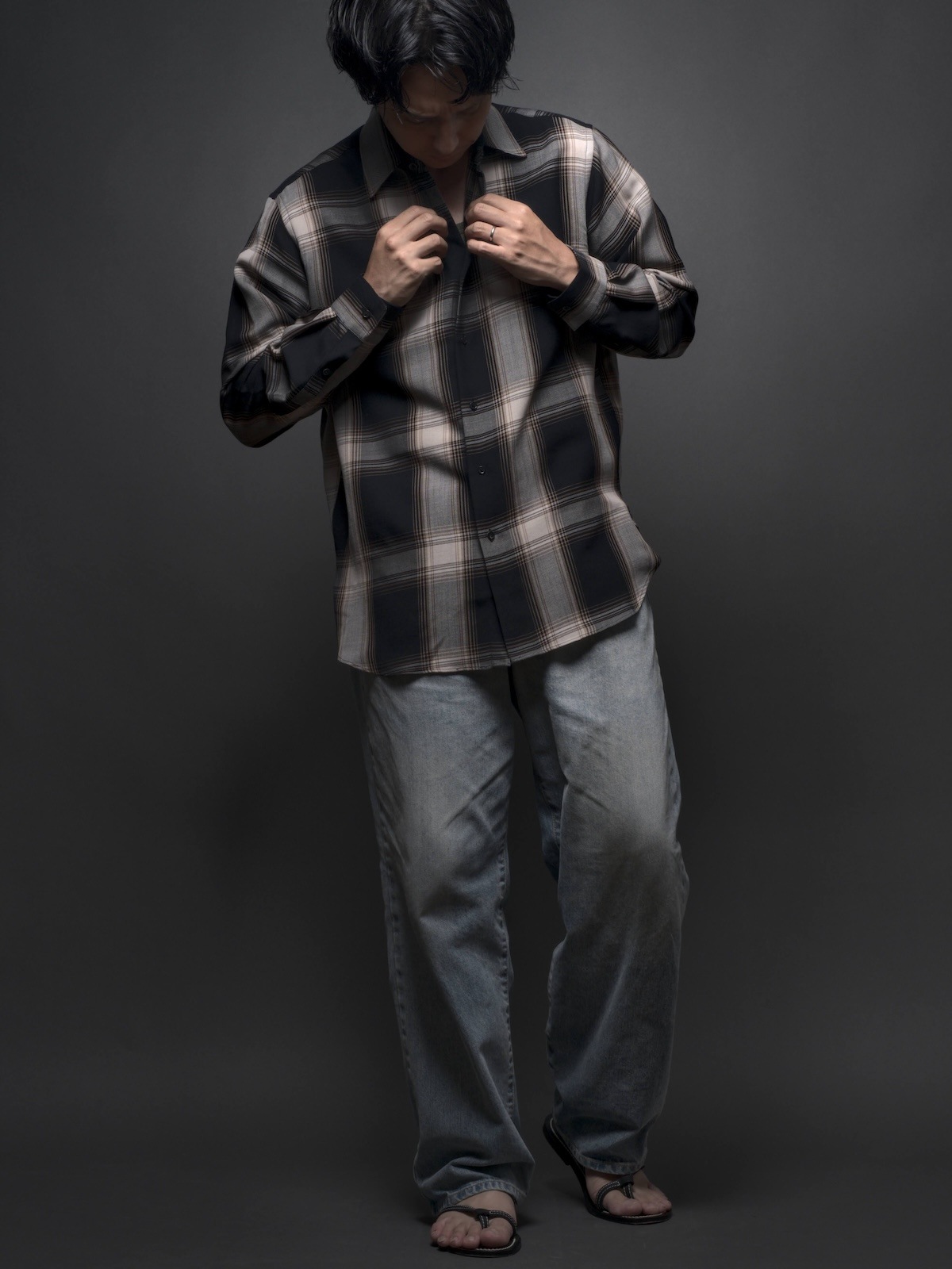 OMBRE CHECK REGULAR COLLAR SHIRT