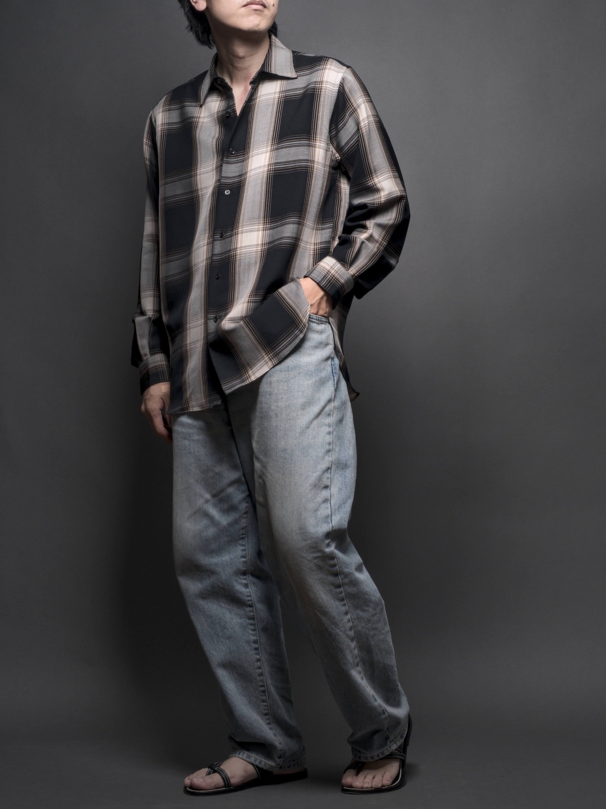 OMBRE CHECK REGULAR COLLAR SHIRT
