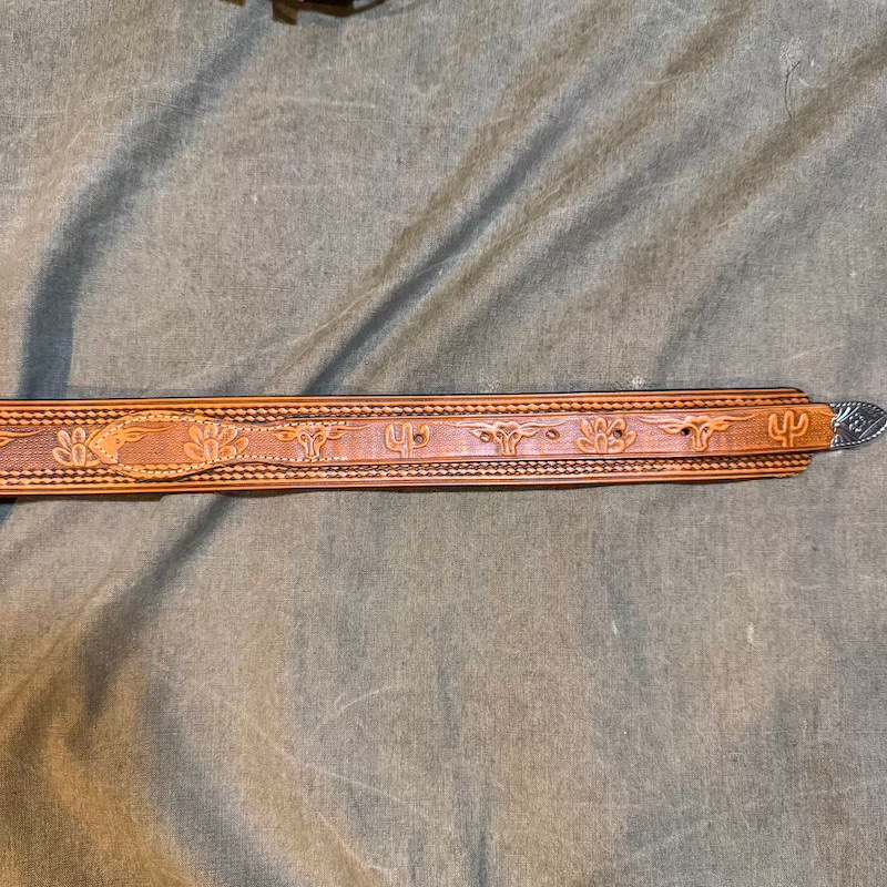 Steerhead & Cactuses Motif Ranger Belt