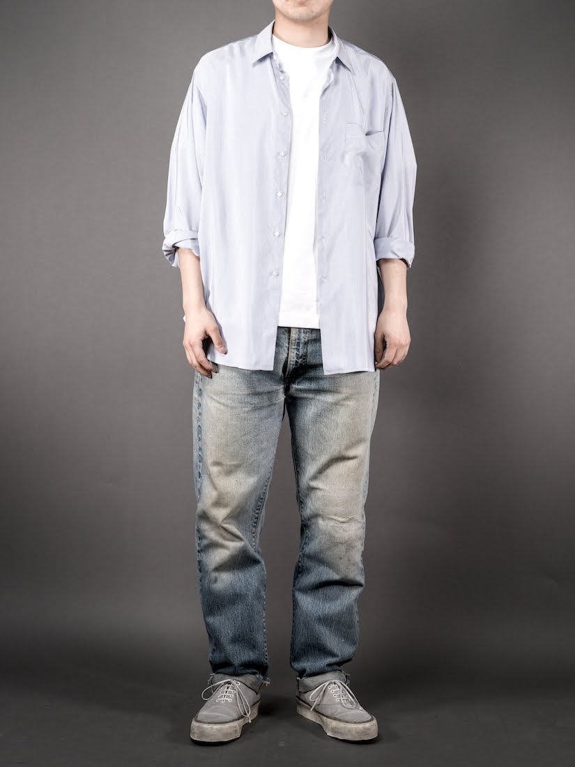 ALF SILK BLUE STRIPE(SHIRT111)
