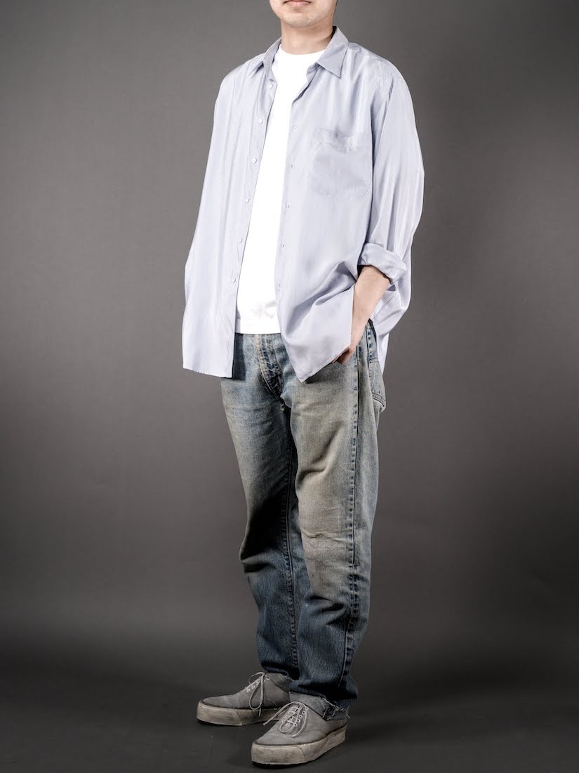 ALF SILK BLUE STRIPE(SHIRT111)